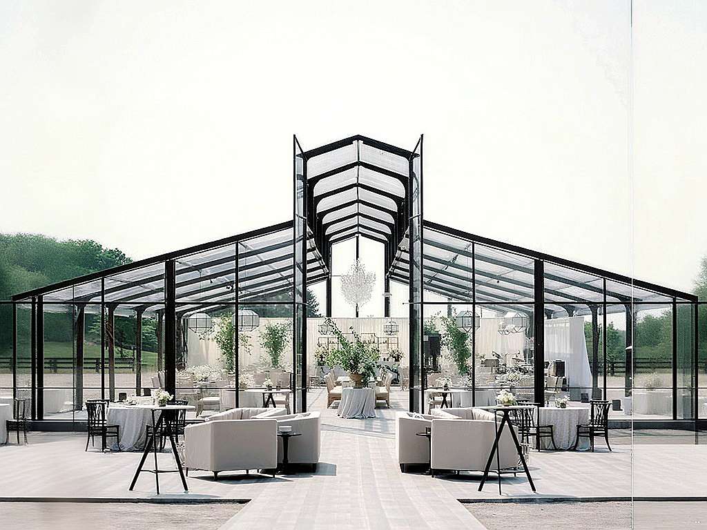 glass greenhouse, metal greenhouse, glass greenhouse for sale,Luxury PVC or glass greenhouse wedding YSGH-179